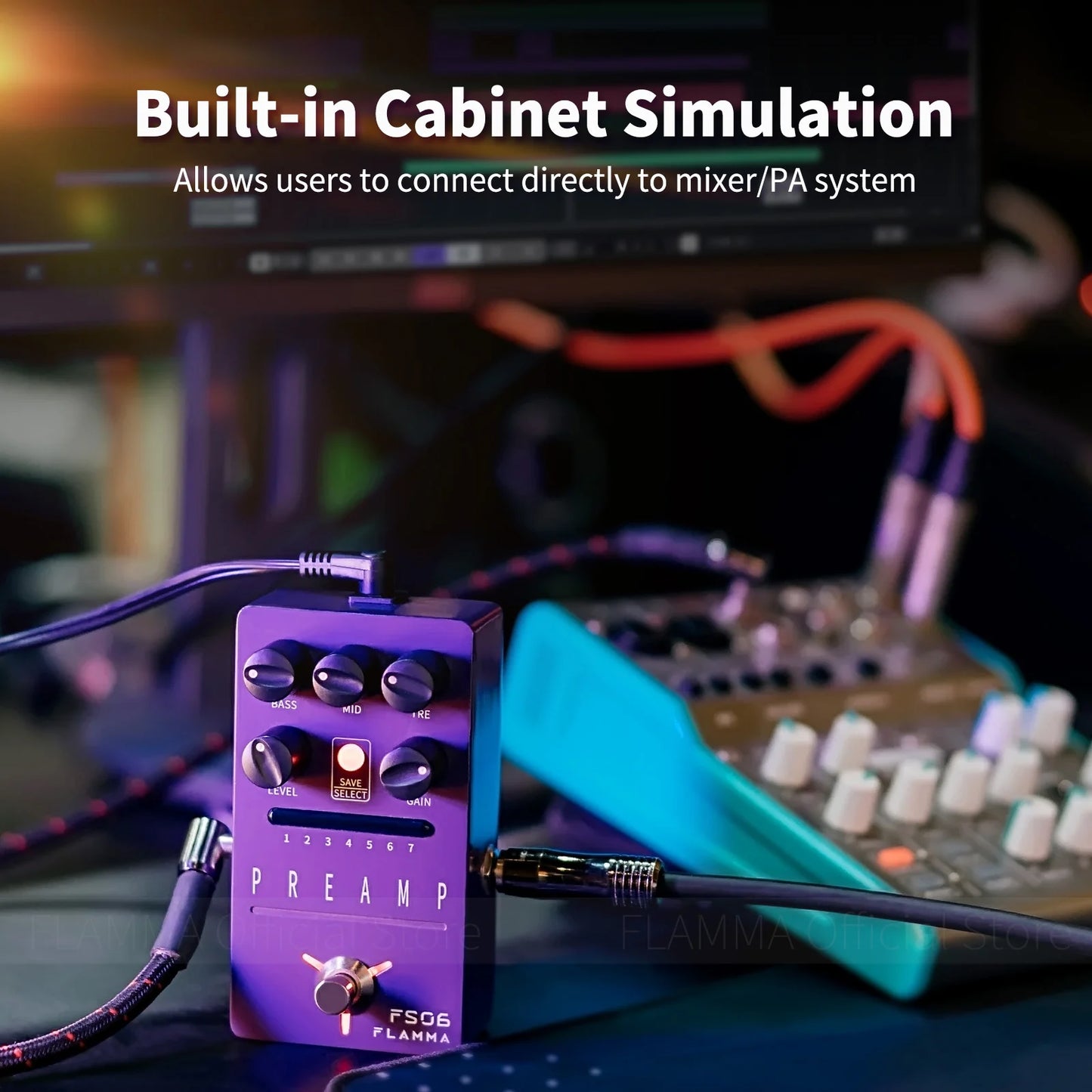 FLAMMA FS06 PREAMP COM 7 SIMULAÇÕES DE AMP