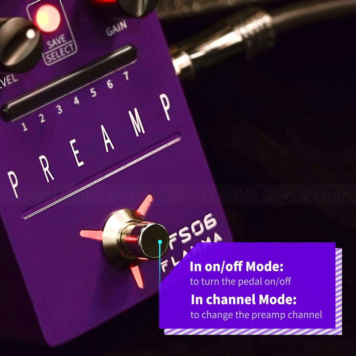 FLAMMA FS06 PREAMP COM 7 SIMULAÇÕES DE AMP